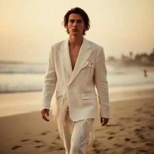 Deconstructed Linen Suit