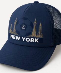 Navy trucker cap with NYC skyline