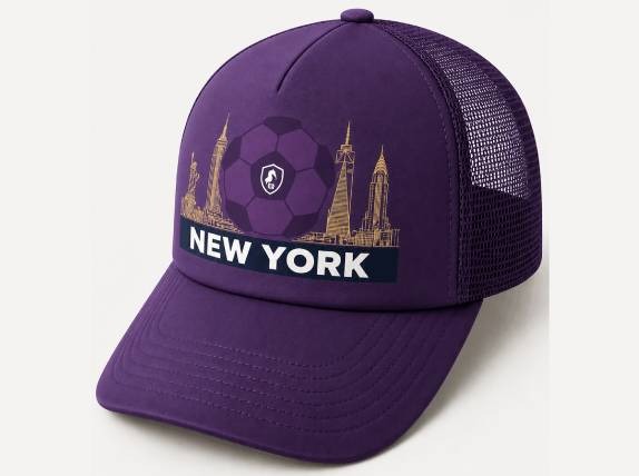 Purple New York Soccer Skyline Trucker Cap