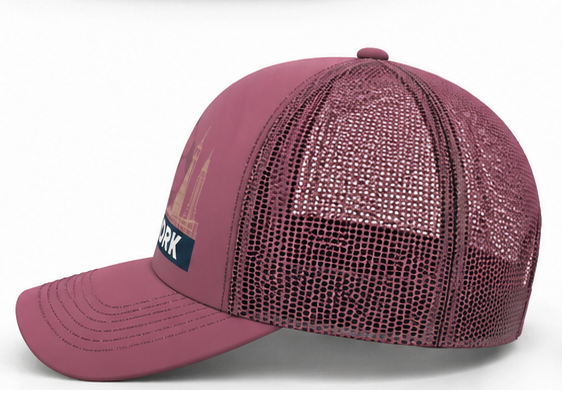 Premium Mauve NYC Skyline & Soccer Heritage Trucker Cap - Image 3