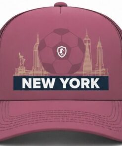 Alternative view of Premium Mauve NYC Skyline & Soccer Heritage Trucker Cap